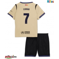 Camiseta Barcelona Ferran Torres #7 Visitante Equipación para niños 2025-26 manga corta (+ pantalones cortos)